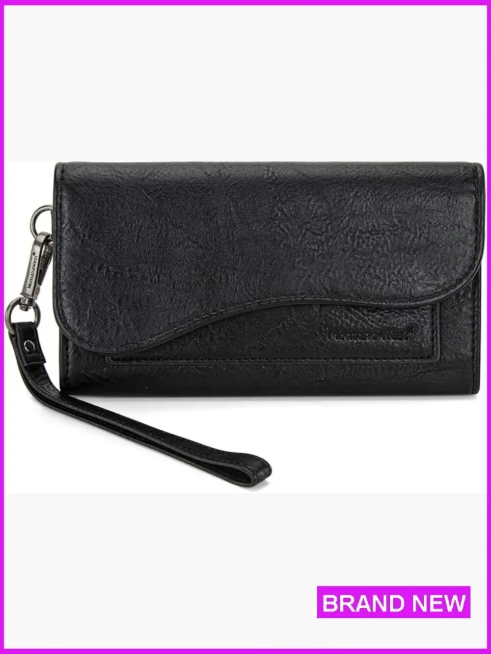 Western Style Trifold Wallet Wristlet with RFID Protection and Phone Compartment